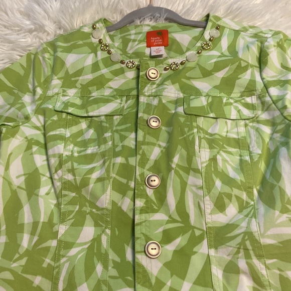 Hearts of Palm Petite Jacket brand new with tags size 12P green and white - Picture 15 of 15